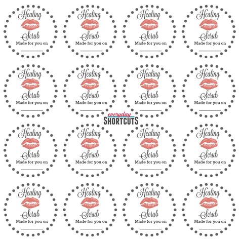 Free Printable Lip Scrub Labels